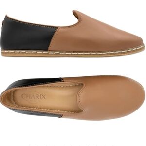 CHARIX Women's Dual-Tone Slip-on Loafers in Camel and Black - Size 8.5M